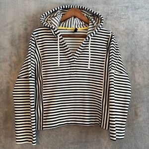 Jane + Delancey Nautical Striped Hoodie Women's Size XL L/S Pirate Preppy Navy